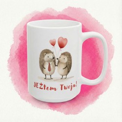 Kubek z jeżami „JEŻtem Twoja!” – romantyczna gra słów