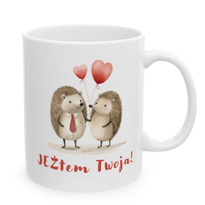Kubek „JEŻtem Twoja!” – miłosne jeże i gra słów