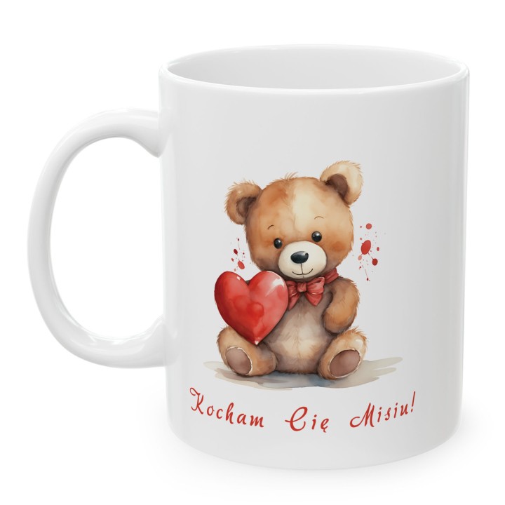 Kubek „Kocham Cię Misiu!” – miś z sercem