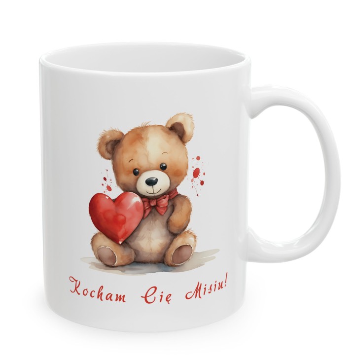 Kubek „Kocham Cię Misiu!” – miś z sercem