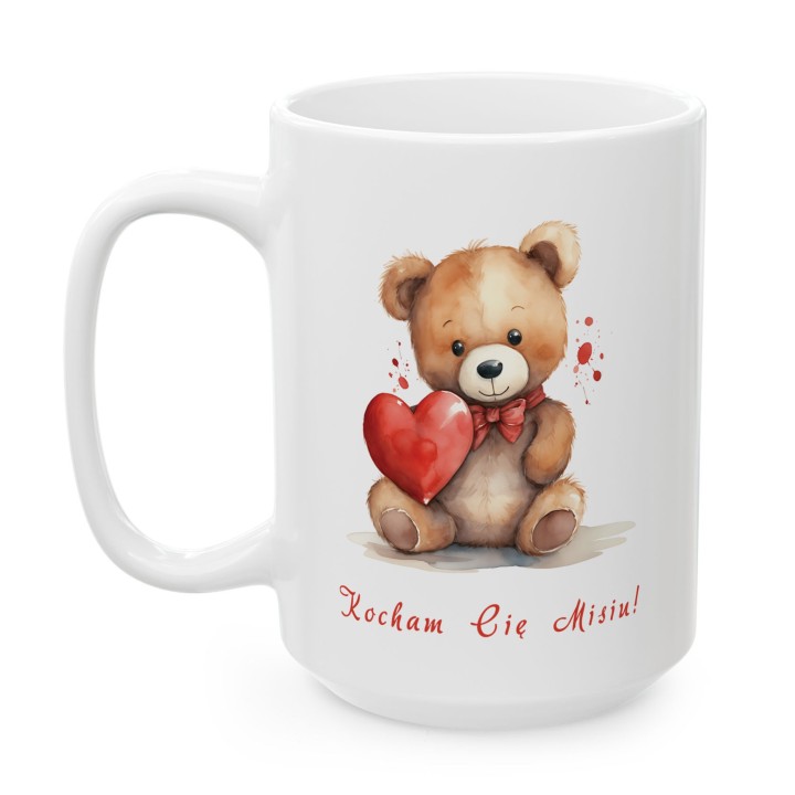 Kubek „Kocham Cię Misiu!” – miś z sercem