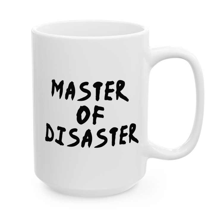 Kubek Master of Disaster – kubek z napisem dla mistrza chaosu