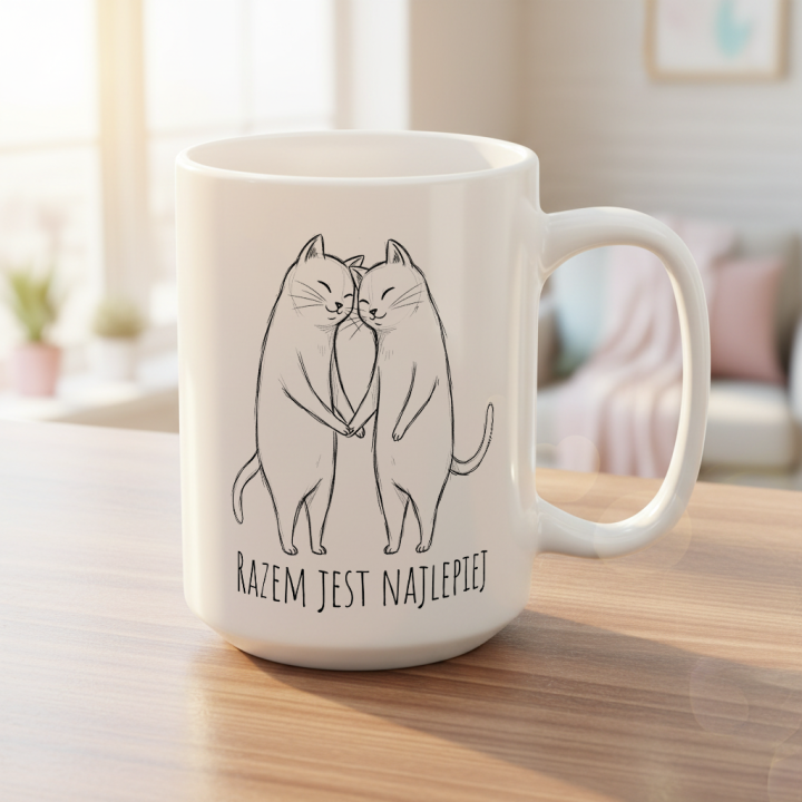 Kubek „RAZEM JEST NAJLEPIEJ” – myszki w duecie